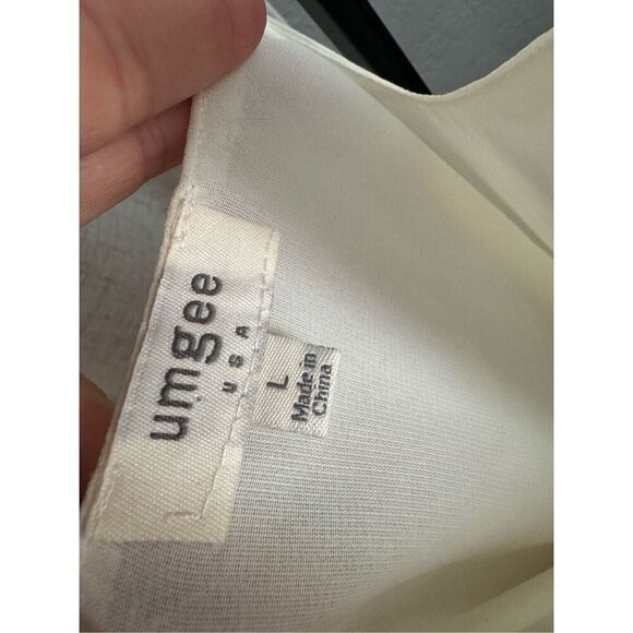Umgee USA Dressy Tank Top Women’s Cream Girly Boho Large - Picture 5 of 5
